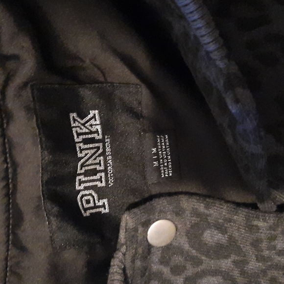 Vintage Victoria's Secret Pink Varsity Cheetah Print Coat with Embellished Bling - Picture 3 of 4